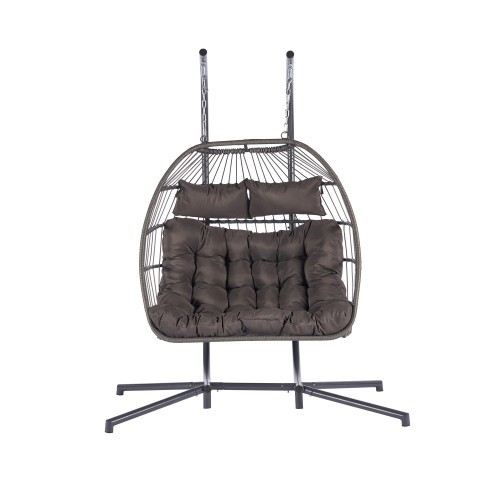 Dark Gray Solid Color Double Swing Chair