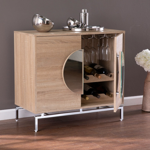 31" Brown and White Wood Accent Cabinet With Two Doors