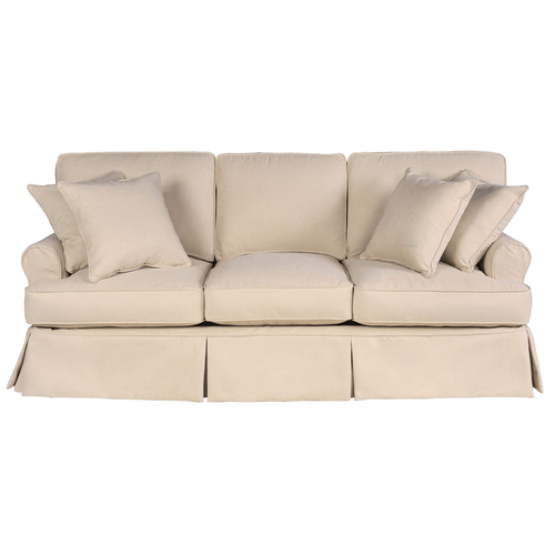 Sunset Trading Horizon Replacement Slipcover Only for T-Cushion Sofa | Performance Fabric Washable Water-Resistant Stain-Proof | Tan