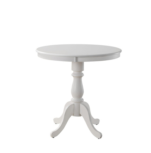 36" White Solid Wood Rounded Bar Table