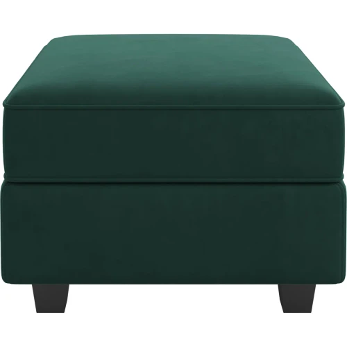 26" Green and Black Velvet Storage Ottoman