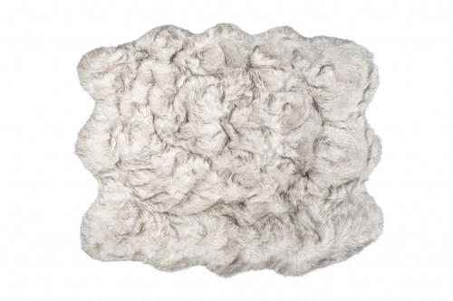 Homeroots Home Decor 5' x 6' Chocolate Ombre Faux Sheepskin Non Skid Area Rug, Chocolate Ombre