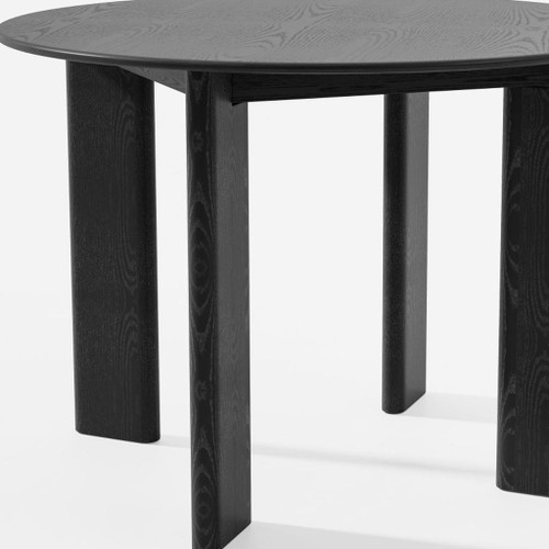 42" Black Solid Wood Round Top Dining Table