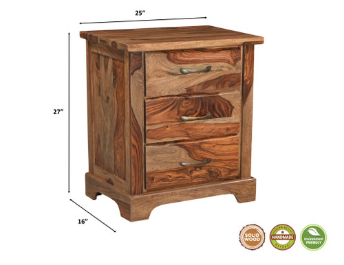 Five Piec Brown Solid Wood Bedroom Set With Mirror