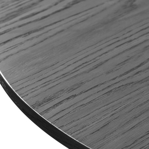 52" Black Solid Wood Rounded Bar Table