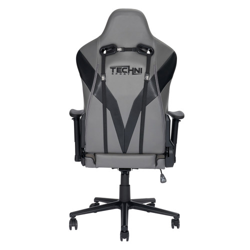 Gray and Black Adjustable Height Swivel Rolling Gaming Chair