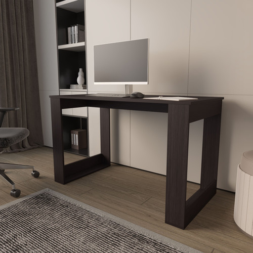 47" Black Wood Executive Desk