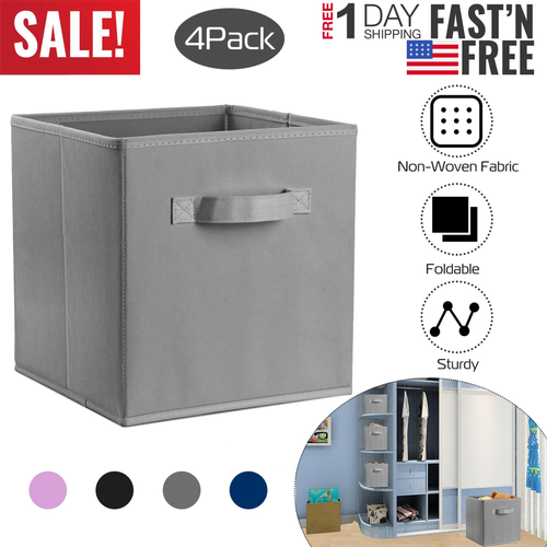 iMounTEK 4 Pack Foldable Storage Cube Bins Cloths