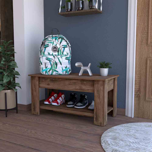 40" Brown Wood Bar Cart