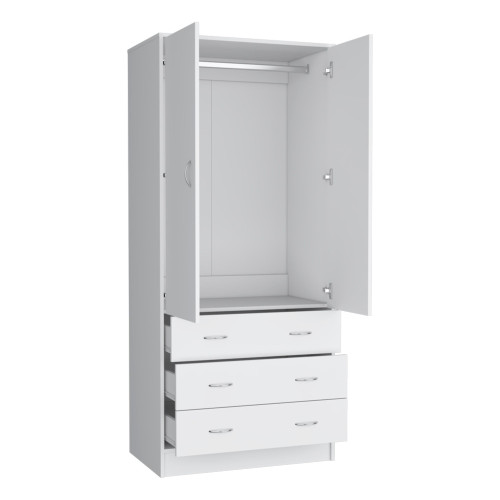 19" White Wood Corner Accent Chest