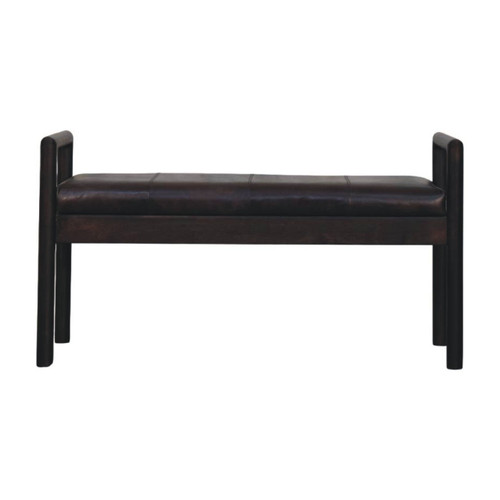 43" Brown Solid Wood Storage Bench With Cabinet