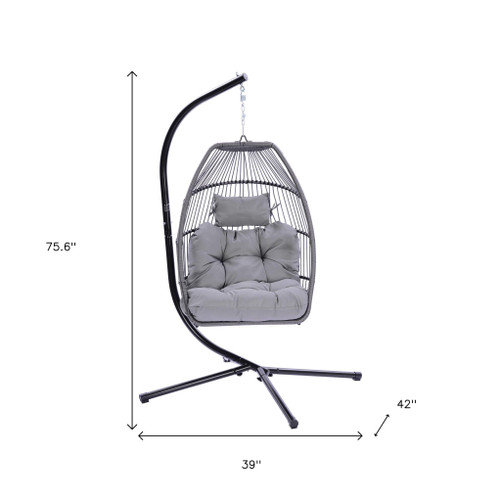 Gray Solid Color Single Swing Chair