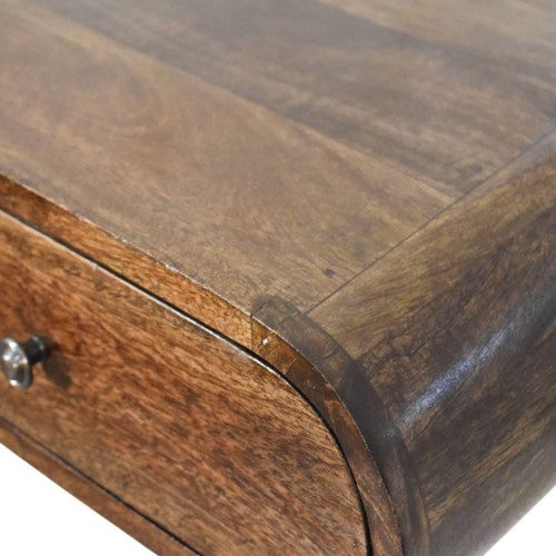 18" Brown Solid Wood One Drawer Floating Nightstand
