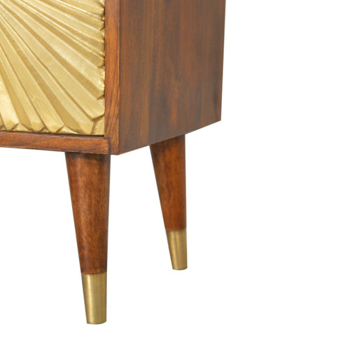 24" Brown Solid Wood Two Drawer Nightstand