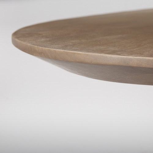 94" Brown Solid Wood Pedestal Base Oval Dining Table