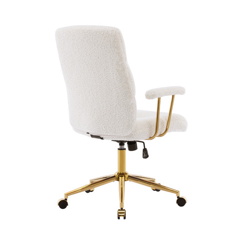 White Adjustable Height Swivel Rolling Executive Office Chair