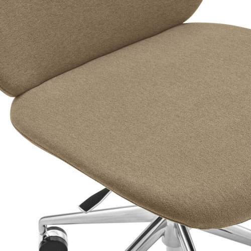 Taupe and Silver Adjustable Height Swivel Rolling Office Chair