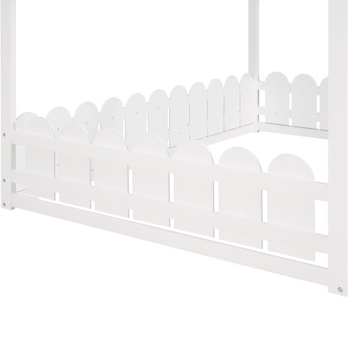 White Wood Full Bed Frame