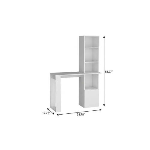 39" White Wood Writing Desk