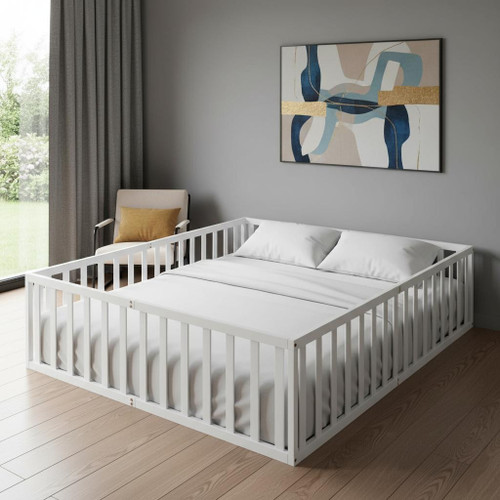 White Wood Twin Bed Frame