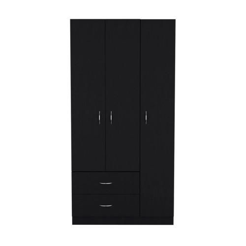 18" Black Wood Corner Accent Chest