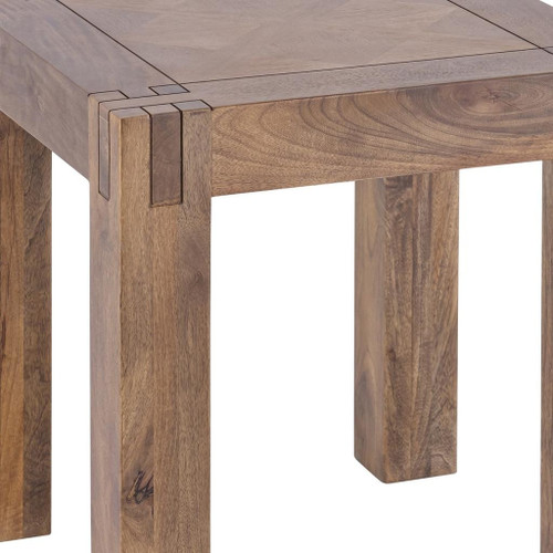 24" Brown Solid Wood Square End Table
