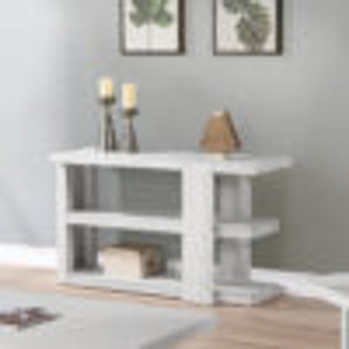 Sunset Trading Dover 30"H x 18"D x 50" Wide Rectangular Sofa Table with Storage Shelves | Cerused White Oak Wood