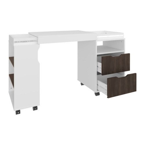 54" White Wood Executive Desk