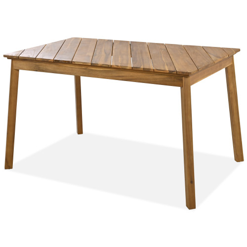 Three Piece Natural Solid Wood Outdoor Patio Set With Table