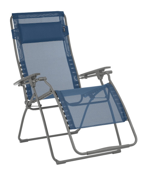 Homeroots Furniture Zero Gravity Recliner, Basalt Steel Frame, Ocean Fabric