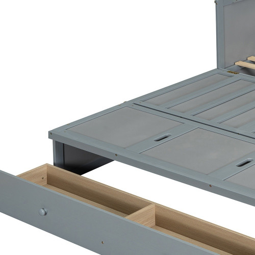 Gray Wood Queen Murphy Bed With USB