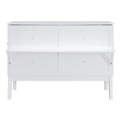 White Wood Queen Murphy Bed
