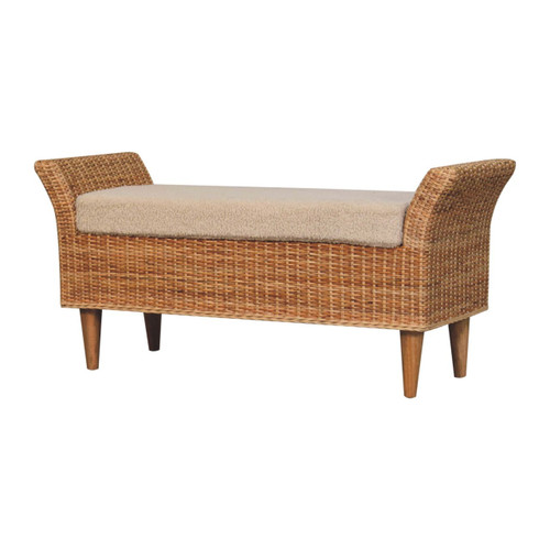 40" Brown Solid Wood Storage Bench With Cabinet