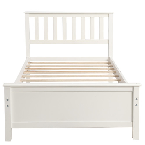 White Wood Twin Bed Frame