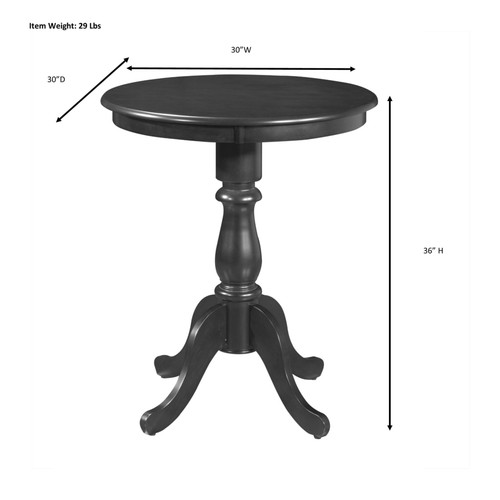 30" Natural Solid Wood Rounded Bar Table