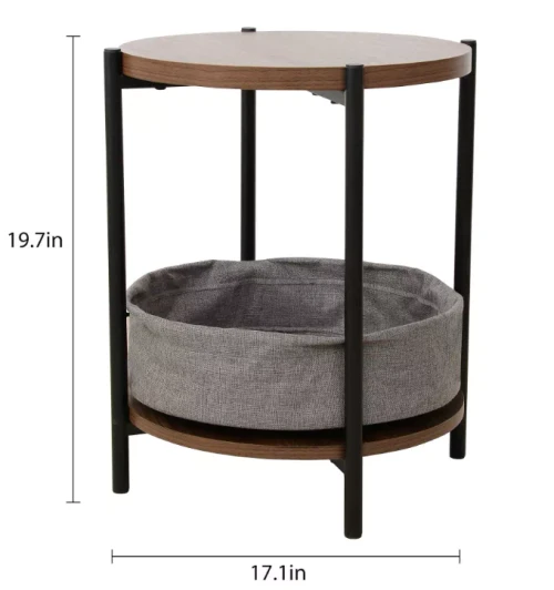 Noah Round End Table with Storage