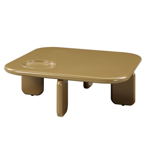 35" Golden Brown Wood Square Coffee Table