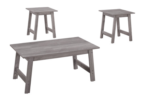 Homeroots Living Room Grey Table Set 3-Piece Set