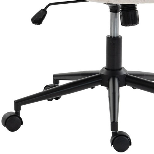 Beige and Black Adjustable Height Swivel Rolling Office Chair