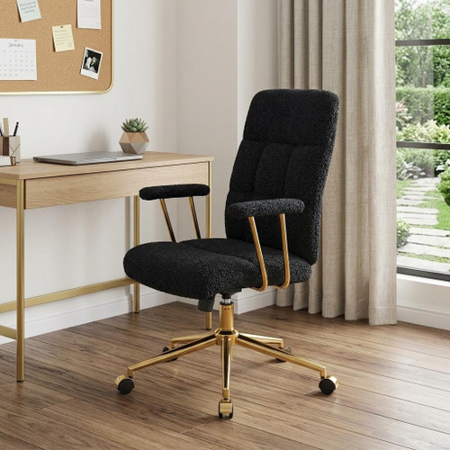 Black Adjustable Height Swivel Rolling Executive Office Chair