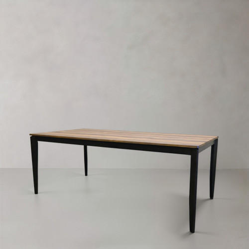 63" Walnut and Black Wood Dining Table