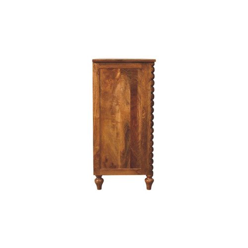 61" Brown Solid Wood Five Drawer Sideboard