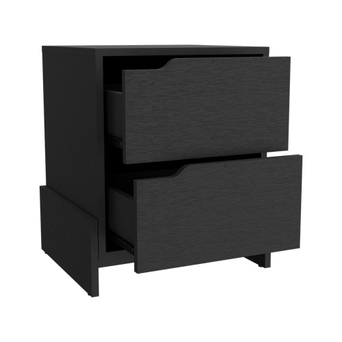 17" Black Wood Nightstand