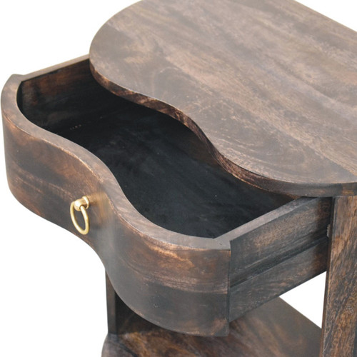 23" Brown Solid Wood Two Drawer Nightstand
