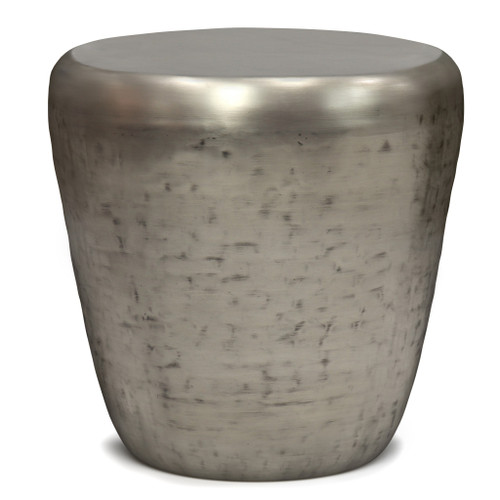 22" Silver Metal Round End Table