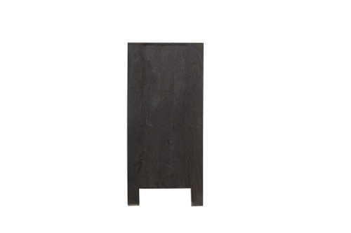 57" Black Solid Wood Six Drawer Dresser