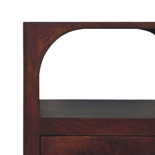 22" Brown Solid Wood Two Drawer Nightstand