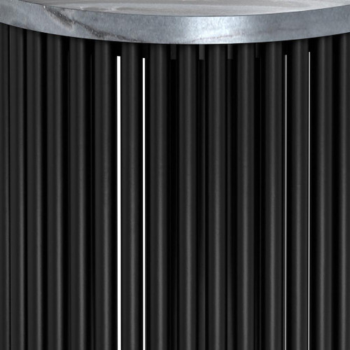 21" Black Marble Round End Table