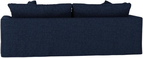 Sunset Trading Newport Replacement Slipcover Only for Recessed Fin Arm 94" Sofa | Performance Fabric Washable Water-Resistant Stain-Proof | 4 Throw Pillow Covers | Navy Blue