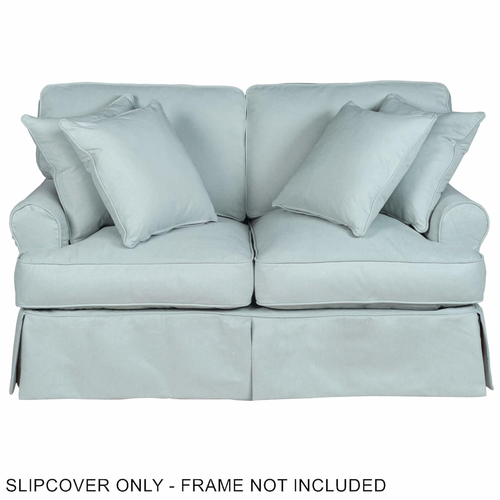 Sunset Trading Horizon Replacement Slipcover Only for T-Cushion Loveseat | Performance Fabric Washable Water-Resistant Stain-Proof | Ocean Blue